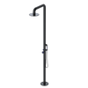 Rubinet Pressure Balance Outdoor Shower with Hand Held Shower & 10" Shower Head - 304 Stainless Steel Matt Black