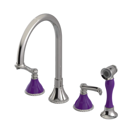 Rubinet Widespread Kitchen Set with Hand Spray Polished Nickel