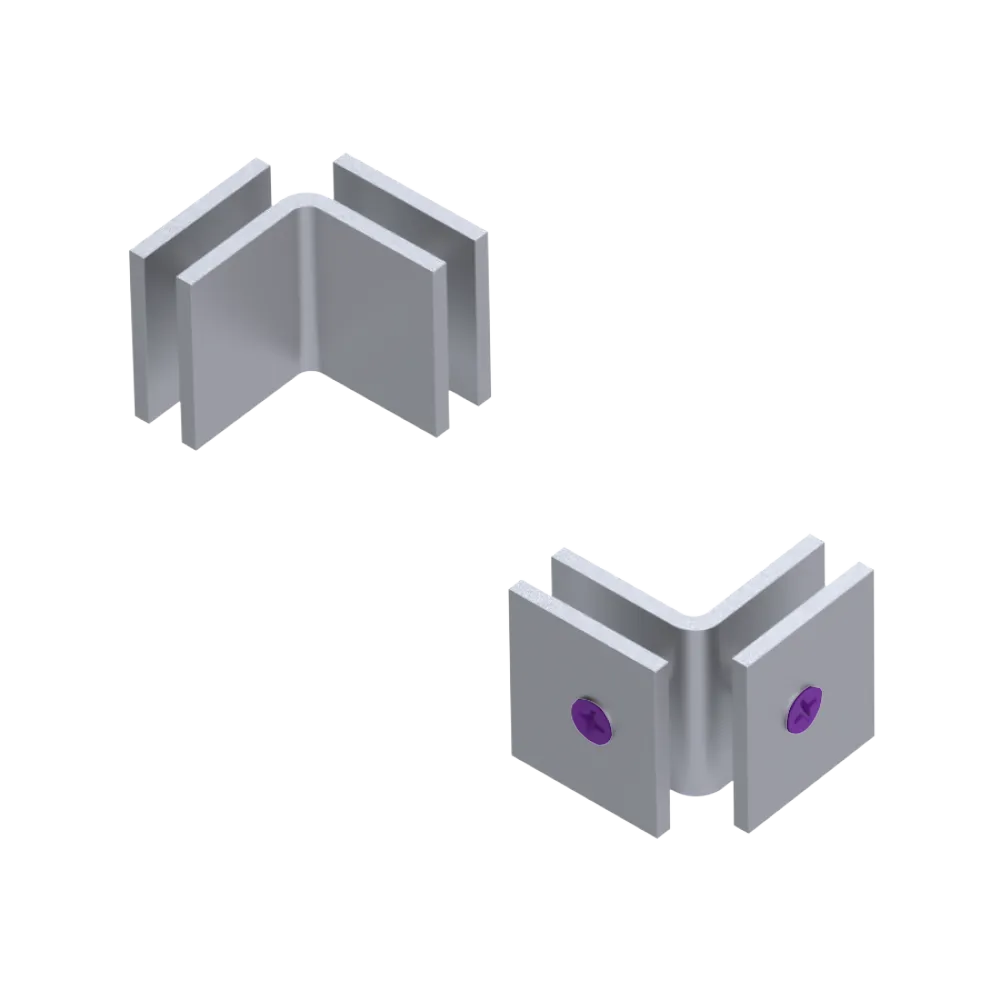 Rubinet 90 Glass to Glass Open Face Satin Chrome