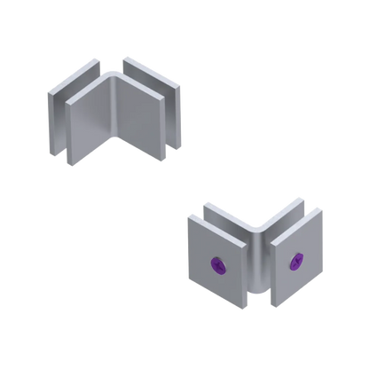 Rubinet 90 Glass to Glass Open Face Satin Chrome