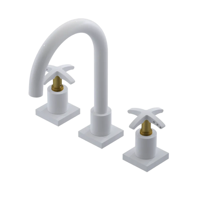 Rubinet Widespread Lav. Set. (less drain) White