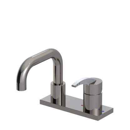 Rubinet 4" Centre Single Control Lav. Set. with Genesis spout (less drain) Polished Nickel
