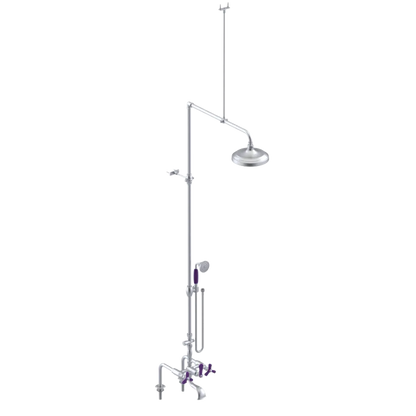 Rubinet Deck Mount Tub & Shower with Hand Held Shower Satin Chrome