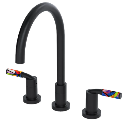 Rubinet Widespread Kitchen Set Matt Black