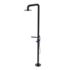 Rubinet Pressure Balance Outdoor Shower with Hand Held Shower & 10" Shower Head (with shelf) - 304 Stainless Steel Black