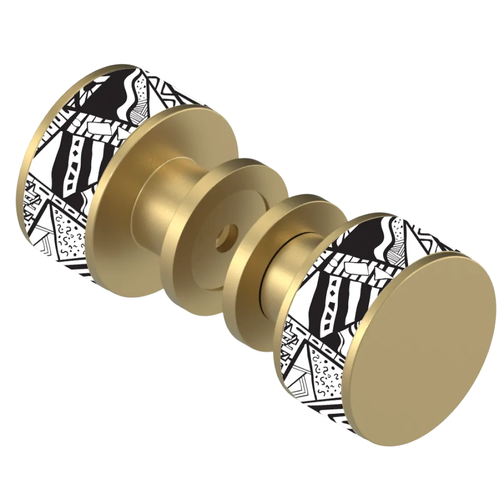 Rubinet Shower Door Knob (set) Satin Brass