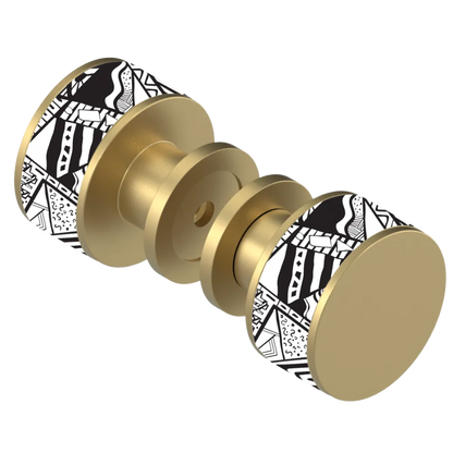 Rubinet Shower Door Knob (set) Satin Brass