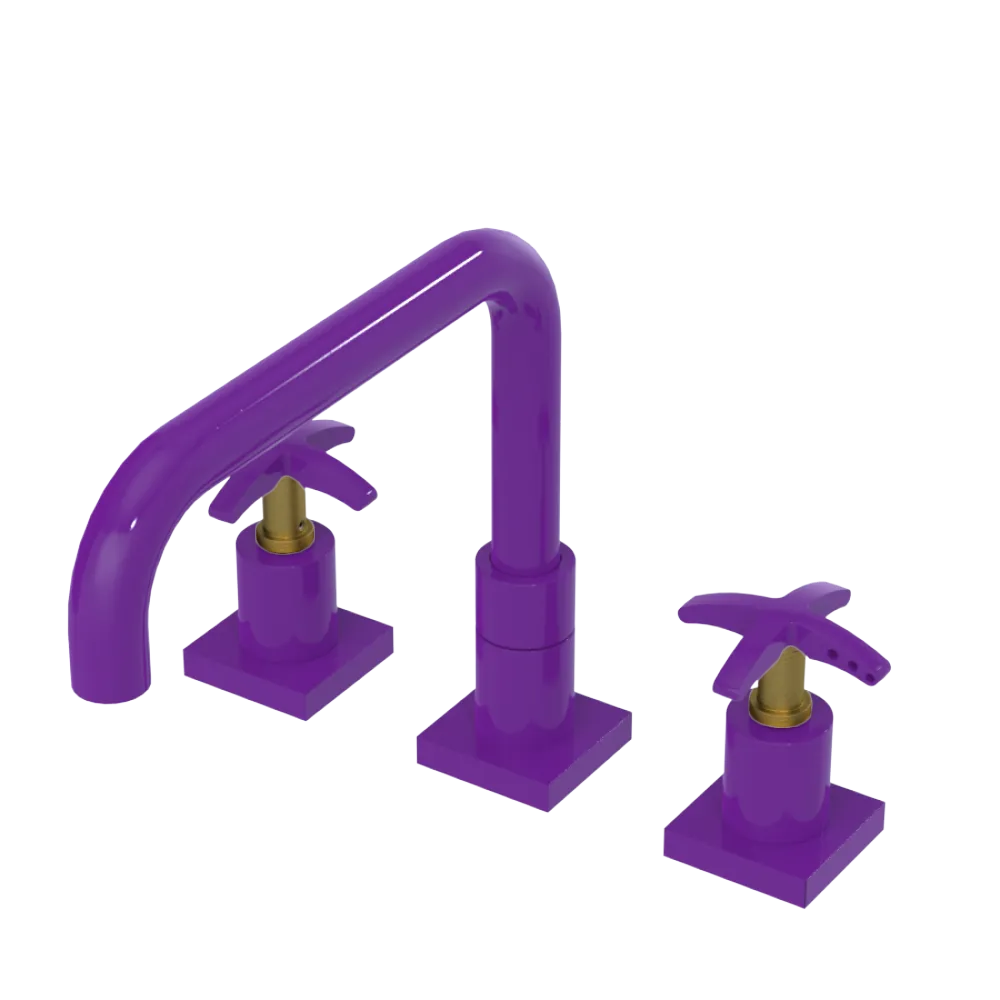 Rubinet Widespread Kitchen Set with Genesis Spout Purple Haze