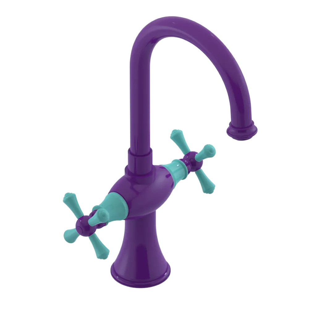 Rubinet Single Hole Dual Handle Lav. Set. (less drain) Purple Haze