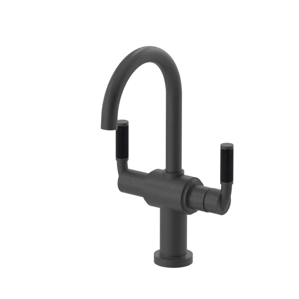 Rubinet Single Hole Dual Handle Lav. Set. (less drain) Matt Black