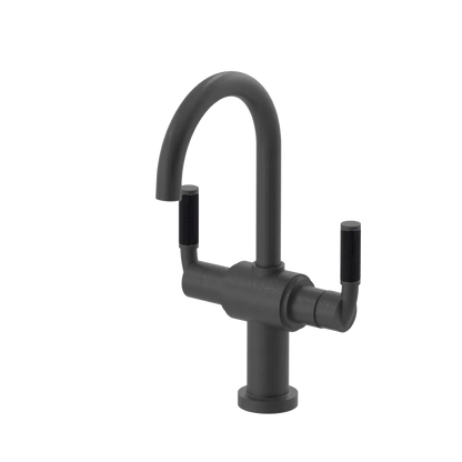 Rubinet Single Hole Dual Handle Lav. Set. (less drain) Matt Black