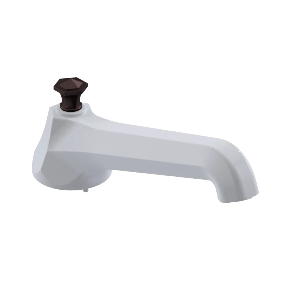 Rubinet Tub Filler Spout Deck Mount White