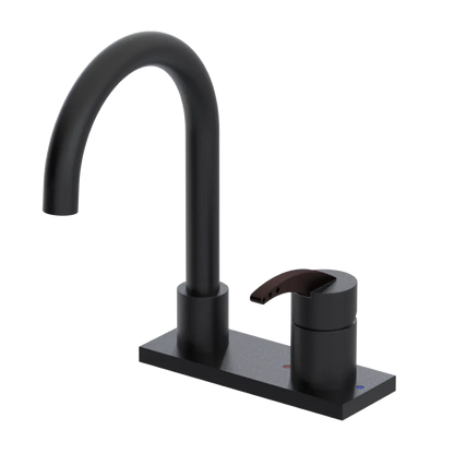 Rubinet 4" Centre Single Control Lav. Set. (less drain) Matt Black