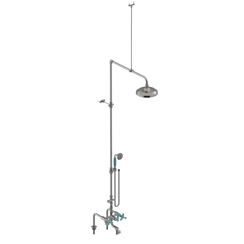 Rubinet Deck Mount Tub & Shower with Hand Held Shower Polished Nickel