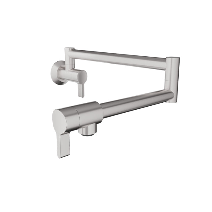Baril Single-hole wall-mounted pot filler with two handles