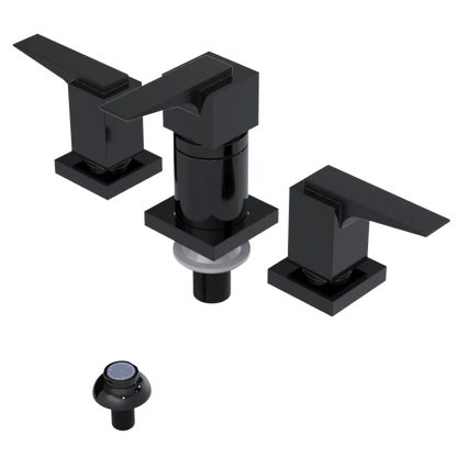 Rubinet Bidet Fitting with Spray, Diverter, and Vacuum Breaker (less drain) Black