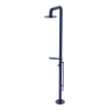 Rubinet Pressure Balance Outdoor Shower with Foot Rinse & 10" Shower Head (with shelf) - 304 Stainless Steel Midnight Blue