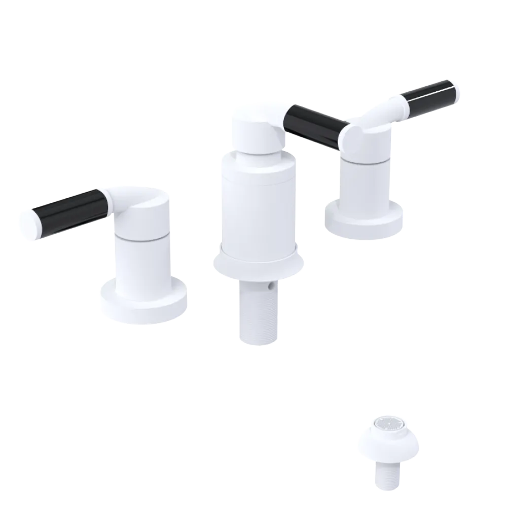 Rubinet Bidet Fitting with Spray, Diverter, and Vacuum Breaker (less drain) Matt White