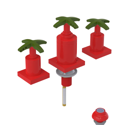 Rubinet Bidet Fitting with Spray, Diverter, and Vacuum Breaker (less drain) Red