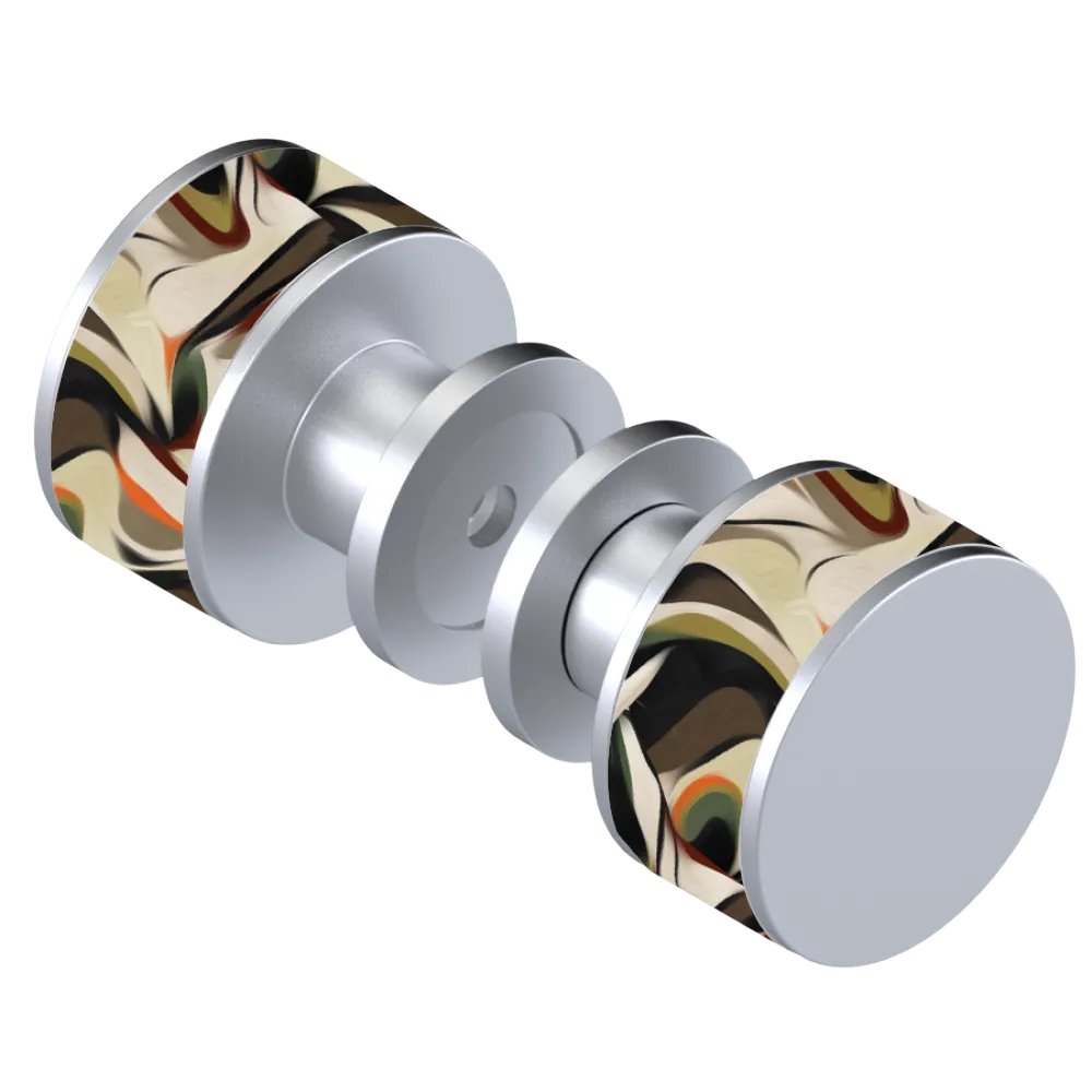 Rubinet Shower Door Knob (set) Satin Chrome