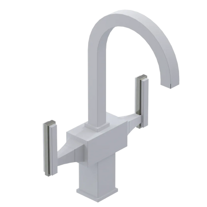 Rubinet Single Hole Dual Handle Lav. Set. (less drain) Matt White