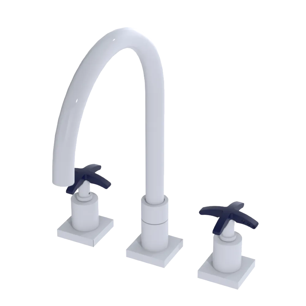 Rubinet Widespread Kitchen Set White