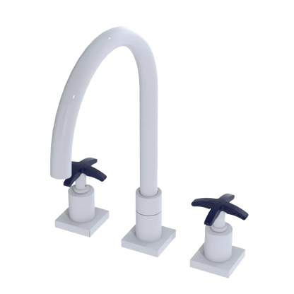 Rubinet Widespread Kitchen Set White