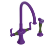 Rubinet Two Handle Single Hole Kitchen Set with Hand Spray Purple Haze