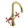Rubinet Single Hole Dual Handle Lav. Set. (less drain) Natural Brass