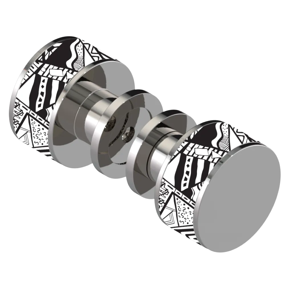 Rubinet Shower Door Knob (set) Polished Nickel