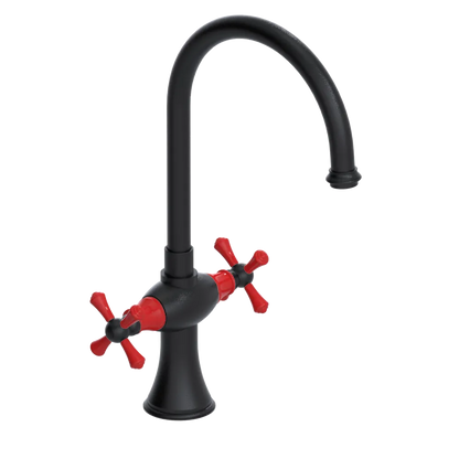 Rubinet Two Handle Single Hole Kitchen Set Matt Black