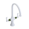 Rubinet Two Handle Single Hole Kitchen Set White