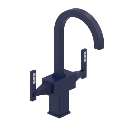 Rubinet Single Hole Dual Handle Lav. Set. (less drain) Midnight Blue