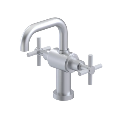 Rubinet Single Hole Dual Handle Lav. Set. (less drain) Satin Chrome