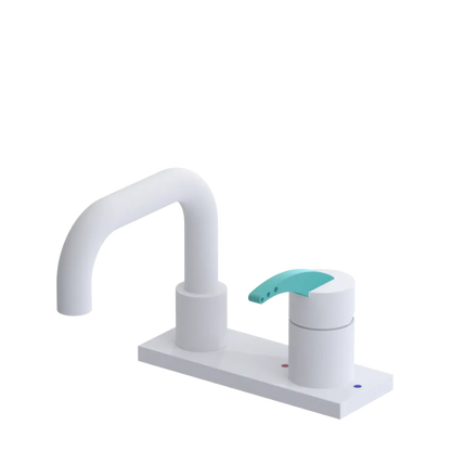 Rubinet 4" Centre Single Control Lav. Set. with Genesis spout (less drain) Matt White