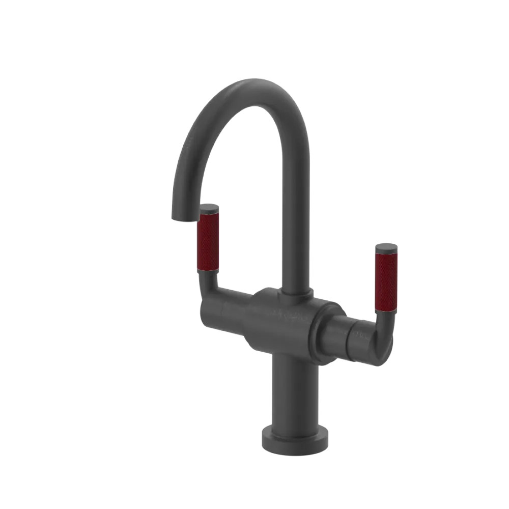 Rubinet Single Hole Dual Handle Lav. Set. (less drain) Matt Black