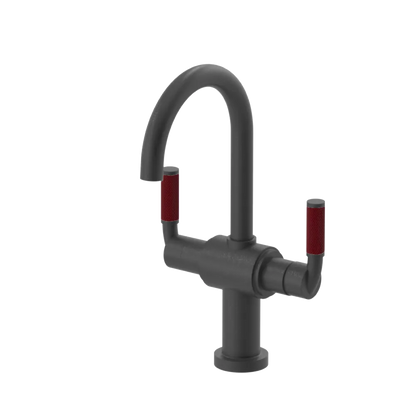 Rubinet Single Hole Dual Handle Lav. Set. (less drain) Matt Black