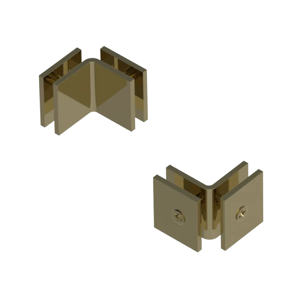 Rubinet 90 Glass to Glass Open Face Natural Brass