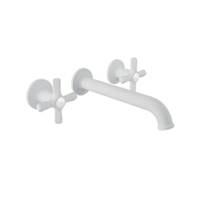 Baril Two handles wall-mounted lavatory faucet, drain not included