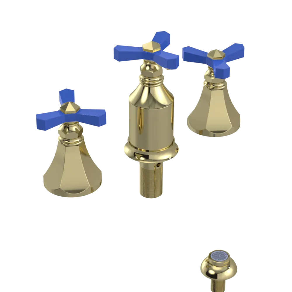 Rubinet Bidet Fitting with Spray, Diverter, and Vacum Breaker (Less Drain) Gold