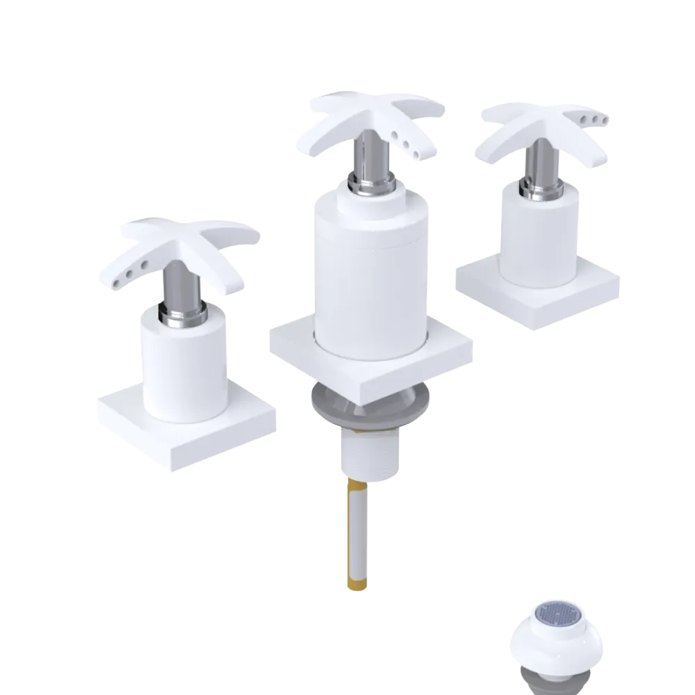 Rubinet Bidet Fitting with Spray, Diverter, and Vacuum Breaker (less drain) White
