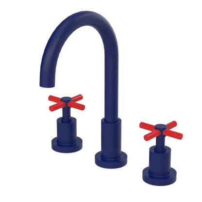 Rubinet Widespread Kitchen Set with LaSalle Spout Midnight Blue