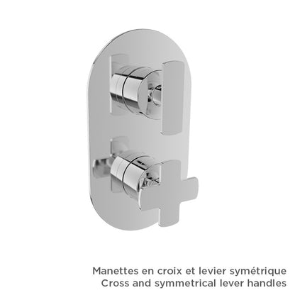 Baril Thermostatic pressure balanced shower valve with 3-way diverter (without handle)