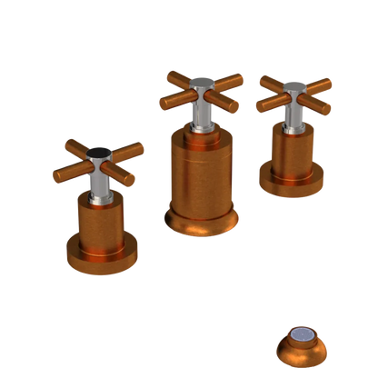 Rubinet Bidet Fitting with Spray, Diverter, and Vacuum Breaker (less drain) Antique Copper Matt