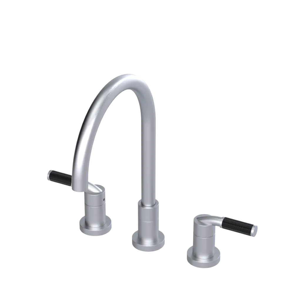 Rubinet Widespread Kitchen Set Satin Chrome