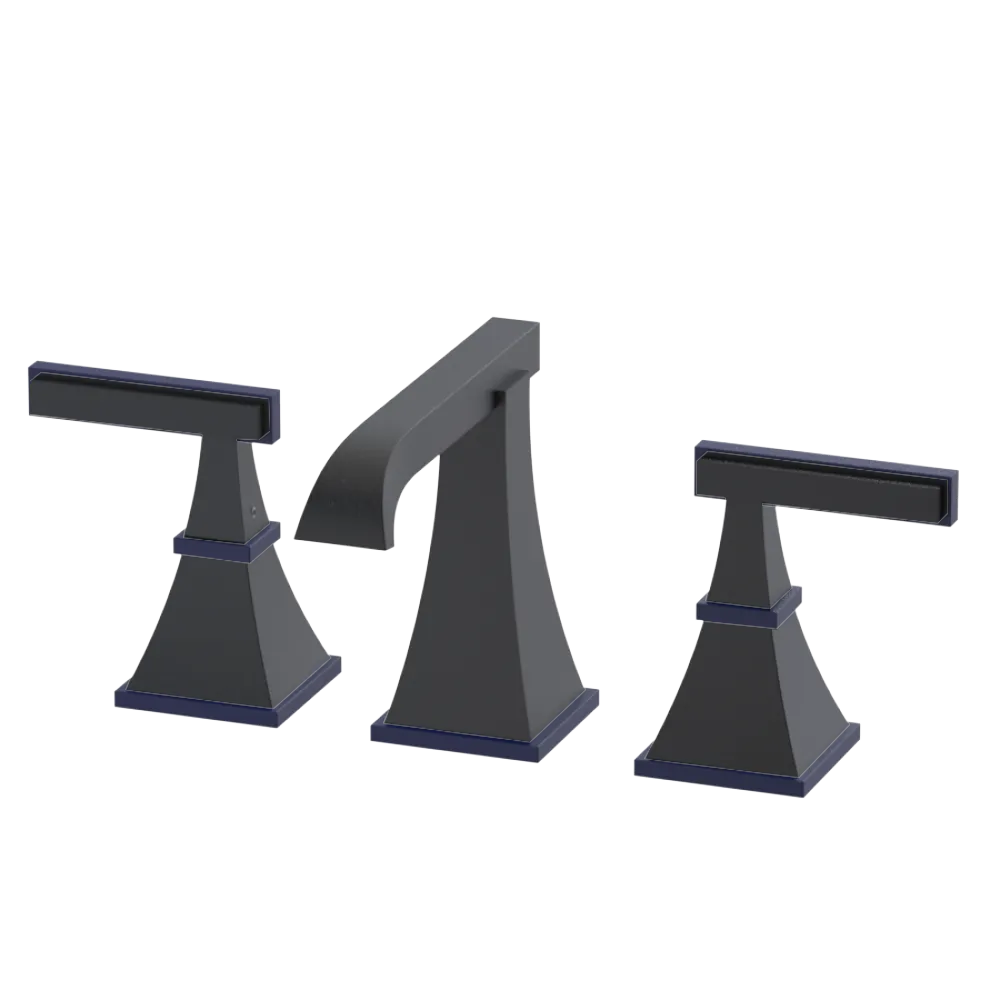 Rubinet Widespread Lav. Set. (less drain) Matt Black