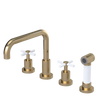 Rubinet Widespread Kitchen Set with Hand Spray Gold