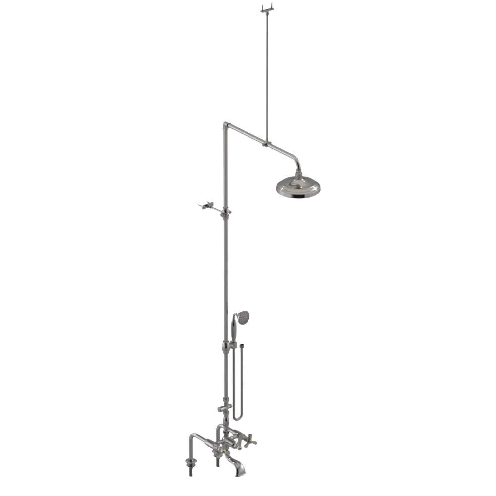 Rubinet Deck Mount Tub & Shower with Hand Held Shower Polished Nickel