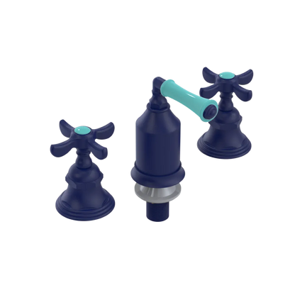 Rubinet Bidet Fitting with Spray, Diverter, and Vacum Breaker (Less Drain) Midnight Blue