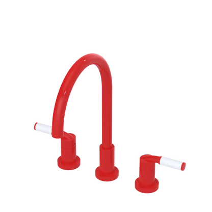 Rubinet Widespread Kitchen Set Red